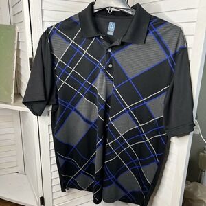 PGA Tour Golf Polo Shirt Men's Size XL Black, Gray, Blue **ONE‎ FLAW